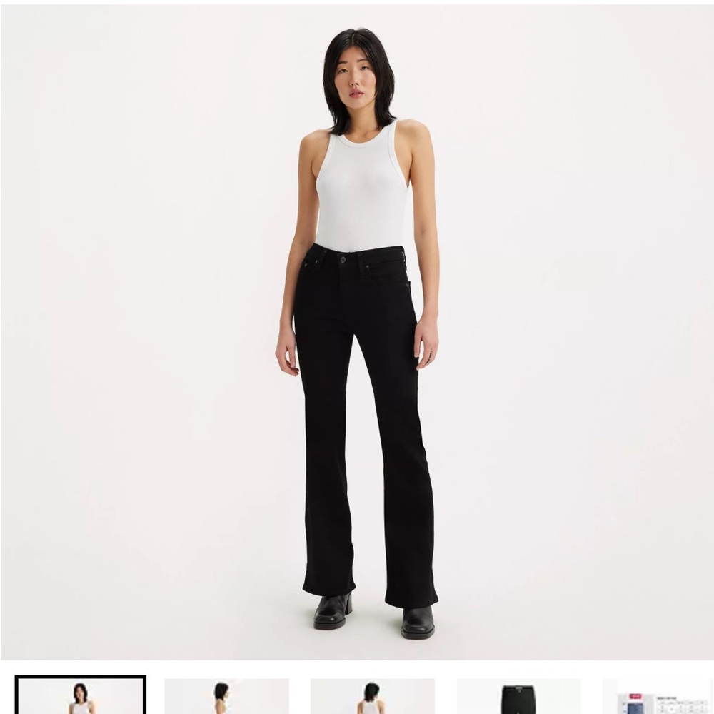 Levi’s 726 High Rise Flare in Soft Black 26x34